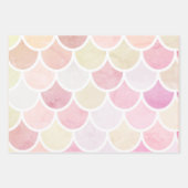 Pastel Waterverf Zeemeermin schaalpatroon met naam Inpakpapier Vel (Voorkant 3)
