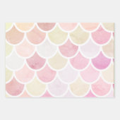 Pastel Waterverf Zeemeermin schaalpatroon met naam Inpakpapier Vel (Voorkant 2)