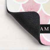 Pastel Waterverf Zeemeermin schaalpatroon met naam Muismat (Hoek)