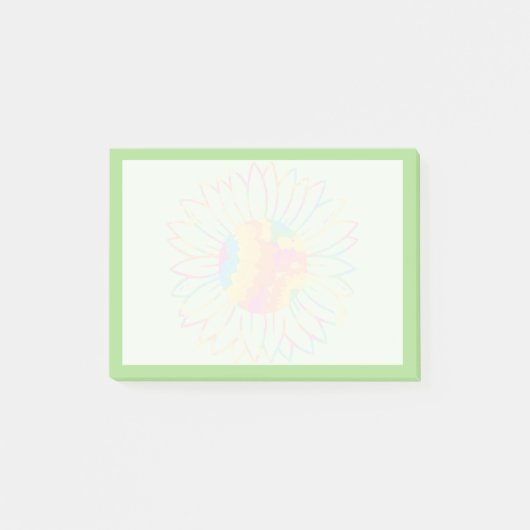 Pastel Waterverf Zonnebloem Ontwerp Post-it® Notes (Voorkant)