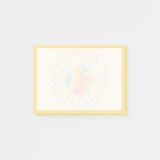 Pastel Waterverf Zonnebloem Ontwerp Post-it® Notes (Voorkant)