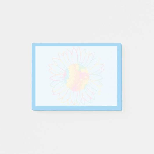 Pastel Waterverf Zonnebloem Ontwerp Post-it® Notes (Voorkant)