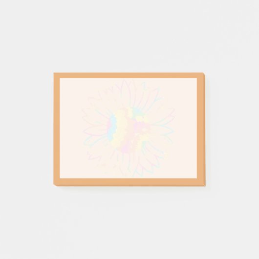 Pastel Waterverf Zonnebloem Ontwerp Post-it® Notes (Voorkant)