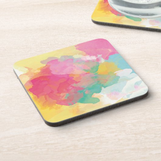 Pastel-Waterverven Bier Onderzetter (Linkerzijde)