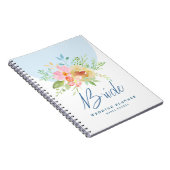 Pastel waterverven bloemen Bride typografie Notitieboek (Rechterzijde)