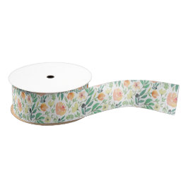 Pastel waterverven bloesem grosgrain lint