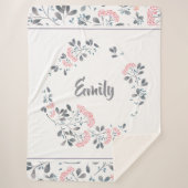 Pastel waterverven delicate bloemenkrans sherpa deken (Voorkant)