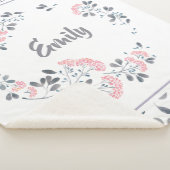 Pastel waterverven delicate bloemenkrans sherpa deken (3/4)