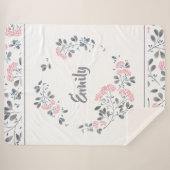 Pastel waterverven delicate bloemenkrans sherpa deken (Voorkant (horizontaal))