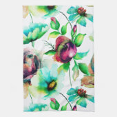Pastel Waterverven Floral Pattern Theedoek (Verticaal)