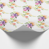 Pastel Waterverven Floral WreatPattern Cadeaupapier (Hoek)