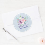 Pastel Waterverven Flowers Bouquet Ronde Sticker (Envelop)