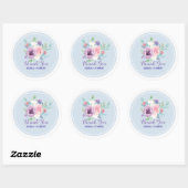 Pastel Waterverven Flowers Bouquet Ronde Sticker (Vel)