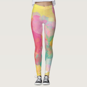 Pastel-Waterverven Leggings