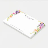 Pastel waterverven lijst post-it® notes (Schuin)