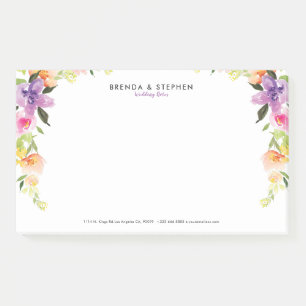 Pastel waterverven lijst post-it® notes