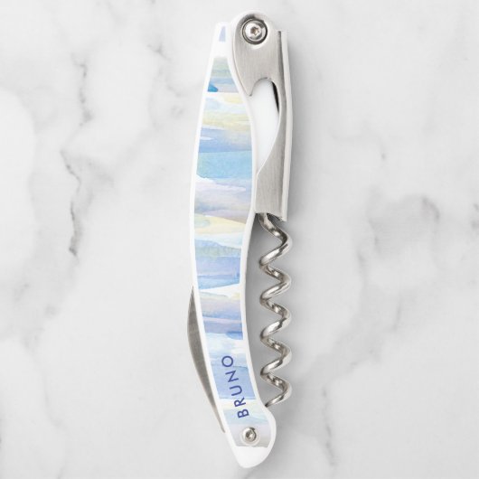 Pastel waterverven penseelmonogram. kurkentrekker (Achterkant)