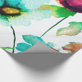Pastel Waterverven Rozen & Flowers Patroon Cadeaupapier (Hoek)