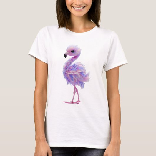 Pastel Watte Flamingo Vrouwen T-shirt (Voorkant)