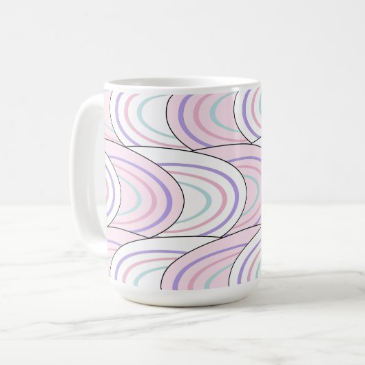 Pastel Wave Abstract Pattern Coffee Mug Koffiemok (Voorkant links)