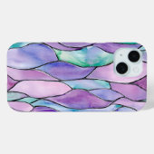 Pastel Wave Abstracte Waterverf Glas in lood Art Case-Mate iPhone Case (Achterkant (horizontaal))