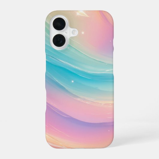 Pastel Wave - Dreamy Gradient Phone Case iPhone 16 Hoesje (Achterkant)