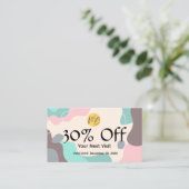 Pastel Wave Modern Restaurant QR Code Menu en Kortingskaartje (Staand voorkant)