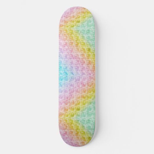 Pastel Wave Regenboog Kleuren Schaats Deck Skateboard (Voorkant)