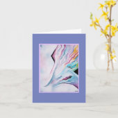 PASTEL WAVES ABSTRACTE KUNST NOTECARD KAART (Gele Bloem)