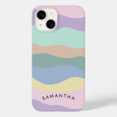 Pastel Wavy Patroon Gepersonaliseerde Curvy Naam Case-Mate iPhone Case (Achterkant)