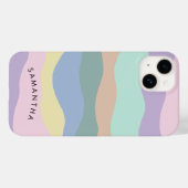 Pastel Wavy Patroon Gepersonaliseerde Curvy Naam Case-Mate iPhone Case (Achterkant (horizontaal))