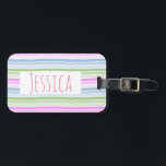 Pastel Wavy Striped Modern Personalized Bagagelabel<br><div class="desc">Wavy veelkleurige lijnen gepersonaliseerd bagagelabel.</div>