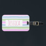 Pastel Wavy Striped Modern Personalized Bagagelabel<br><div class="desc">Wavy veelkleurige lijnen gepersonaliseerd bagagelabel.</div>