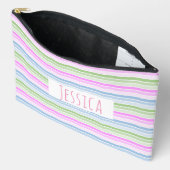 Pastel Wavy Striped Modern Personalized Etui (Open)