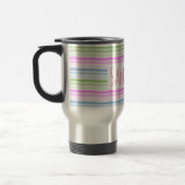 Pastel Wavy Striped Modern Personalized Reisbeker (Links)