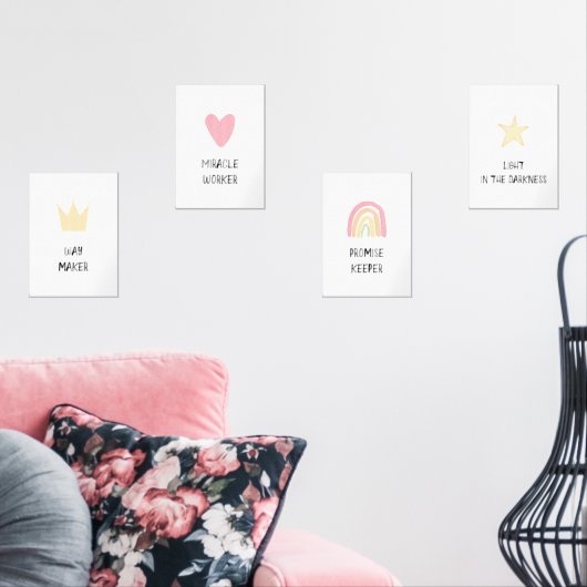 Pastel Way maker poster set van 4  (Woonkamer)