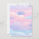 Pastel We zijn op Cloud 9 Baby shower Invitation Kaart (Achterkant)