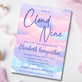 Pastel We zijn op Cloud 9 Baby shower Invitation Kaart