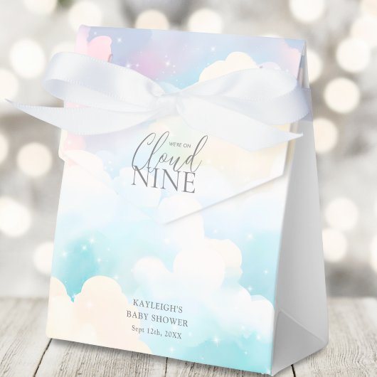Pastel We zijn op Cloud Nine Baby shower Bedankdoosjes