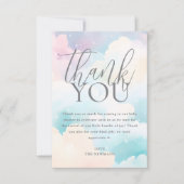 Pastel We zijn op Cloud Nine Baby shower Bedankkaart (Voorkant)