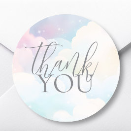 Pastel We zijn op Cloud Nine Baby shower Bedankt Ronde Sticker