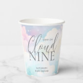 Pastel We zijn op Cloud Nine Baby shower Papieren Bekers (Achterkant)