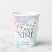 Pastel We zijn op Cloud Nine Baby shower Papieren Bekers (Voorkant)