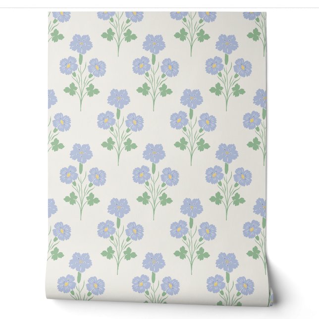 Pastel Weide Flow Zachte Botanische Behang (Afrollen)