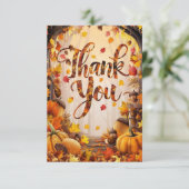 Pastel wenst herfstwens Herfst Bedankkaart (Staand voorkant)