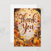 Pastel wenst herfstwens Herfst Bedankkaart (Voorkant / Achterkant)