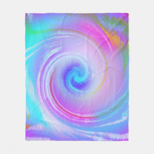 Pastel Wervelend Abstract Dekbed Fleece Deken (Voorkant)