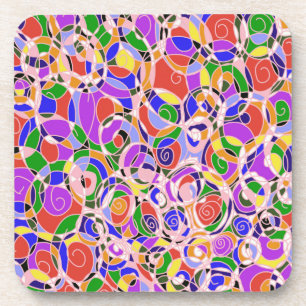 Pastel Wervelende Abstracte Patronen Bier Onderzetter