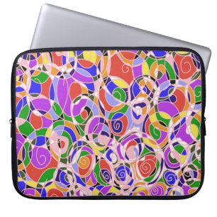 Pastel Wervelende Abstracte Patronen Laptop Sleeve
