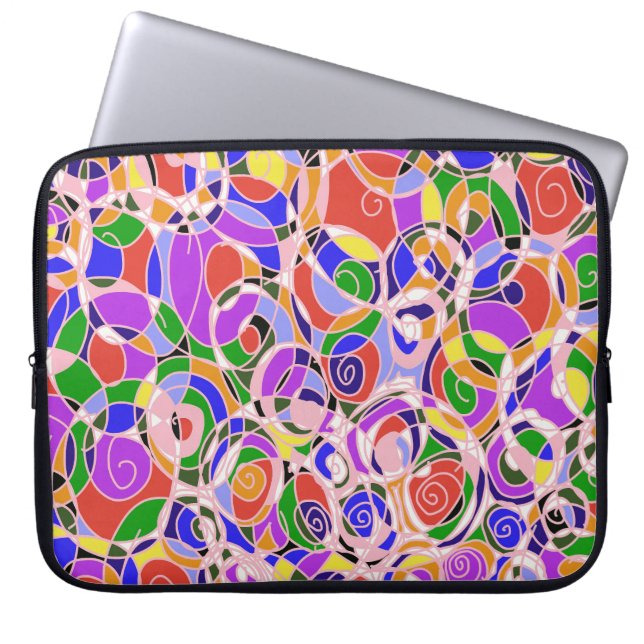 Pastel Wervelende Abstracte Patronen Laptop Sleeve (Voorkant)